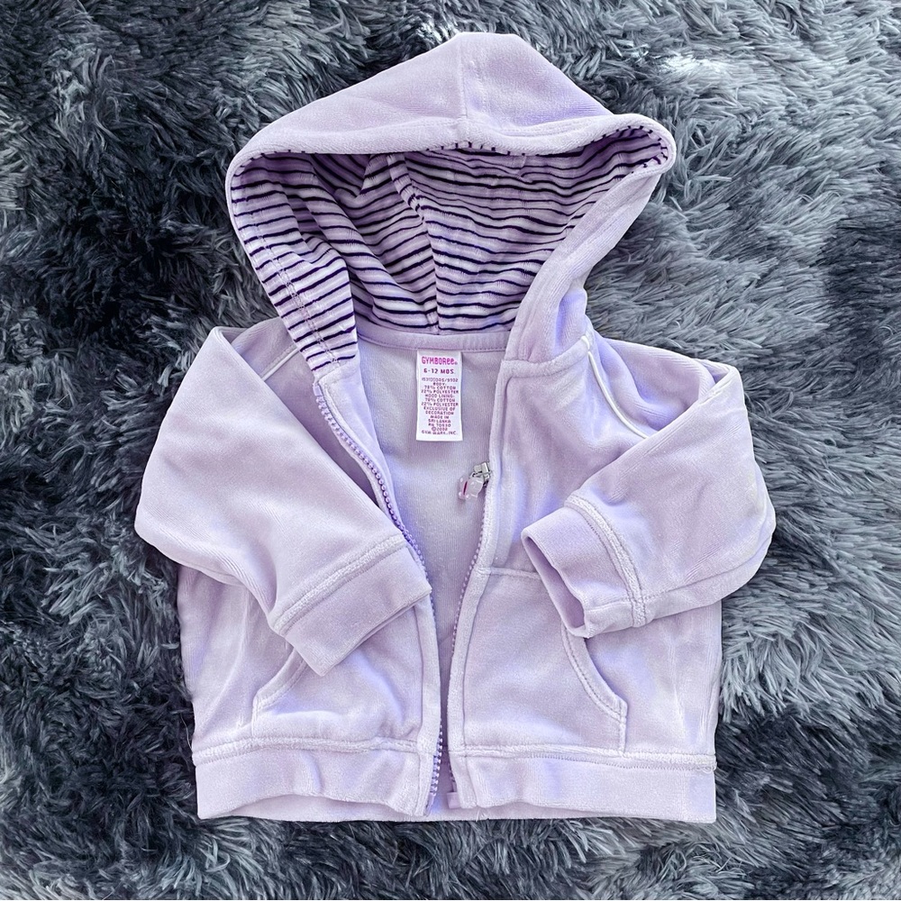 vintage lavender velour baby jacket